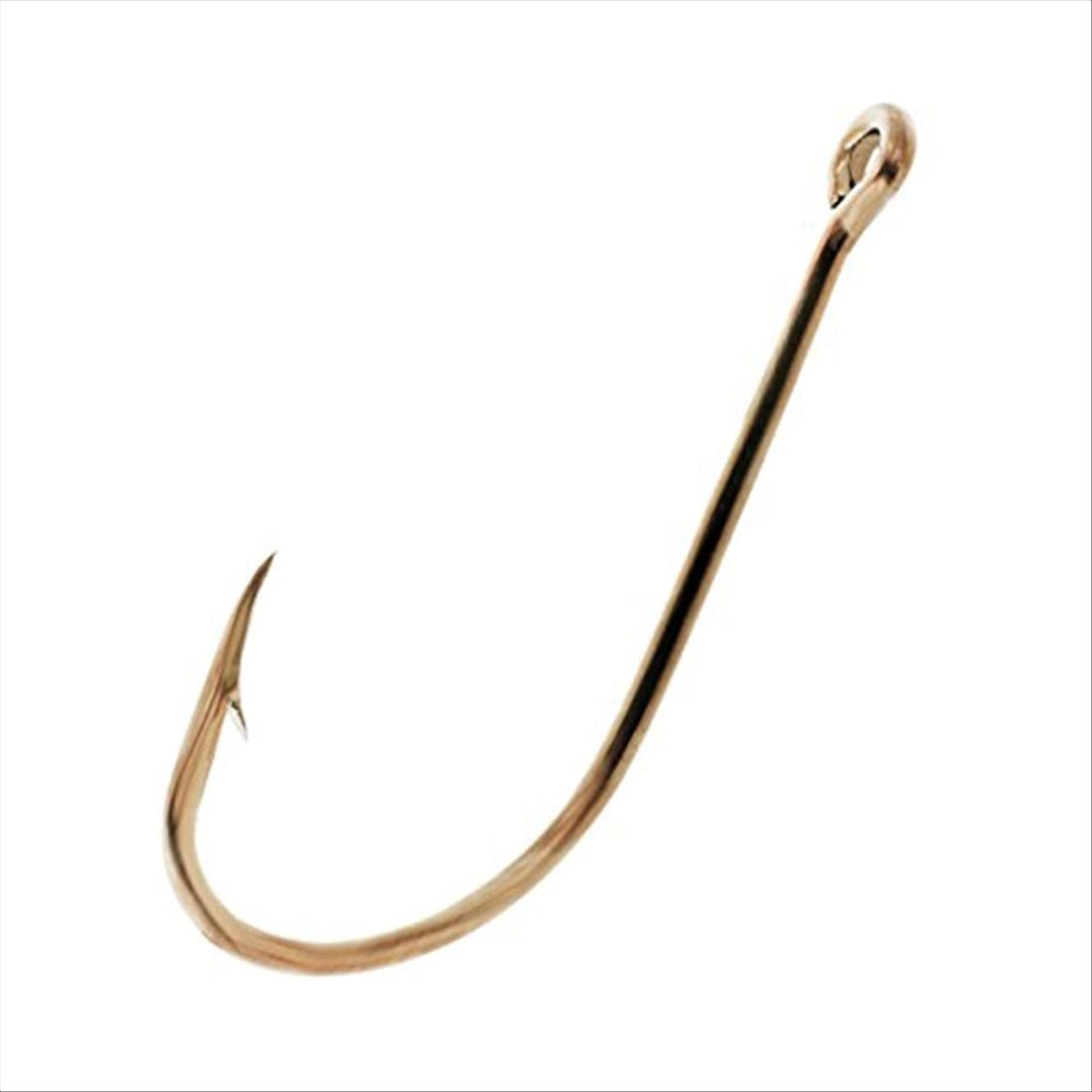 Eagle Claw 084A-2 Single Plain Shank Hook Size 2 Bronze Finish Fishing Gear