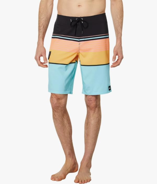 O'Neill Men's Lennox Stripe 21" Swim Trunks - Turquoise, Size 30