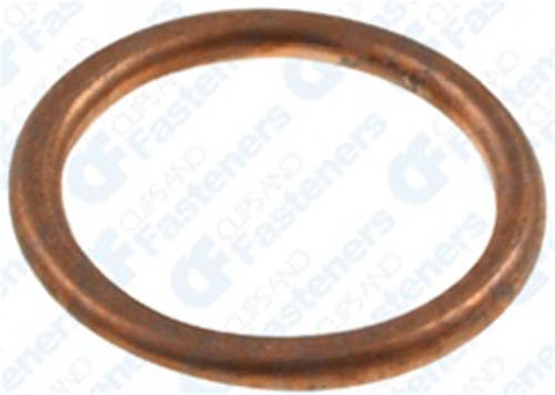 Clipsandfasteners Inc. Inc 10 Copper Oil Drain Plug Gaskets 18mm I.D. - 10 Pack