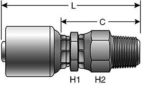 Gates 12G-8MPX MegaCrimp Male Pipe Swivel NPTF Hydraulic Coupling 3/4 x 1/2