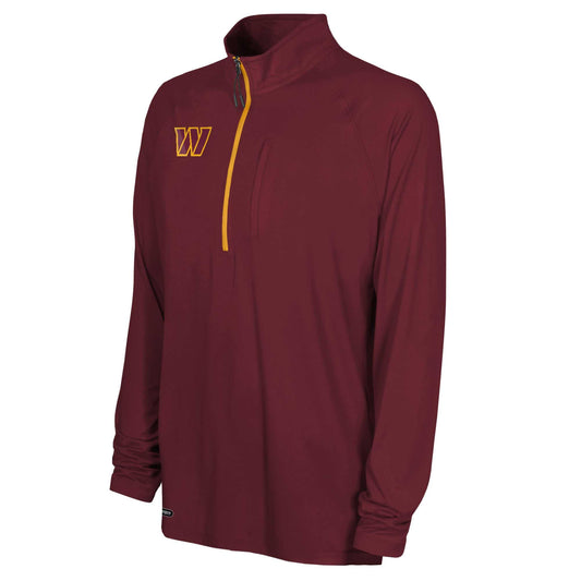 Men's Burgundy Washington Commanders Quarter-Zip Raglan Top, Medium