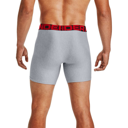 Under Armour Men's Tech Boxerjock 6-Inch 2-Pack, Mod Gray Light Heather