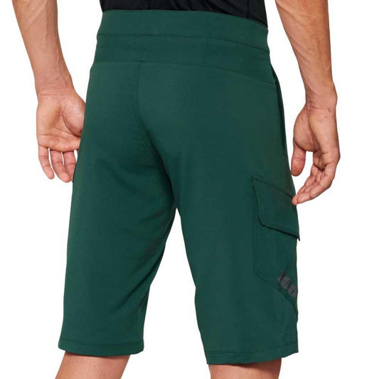 100% Ridecamp Forest Green Biking Shorts for Men, Size 28