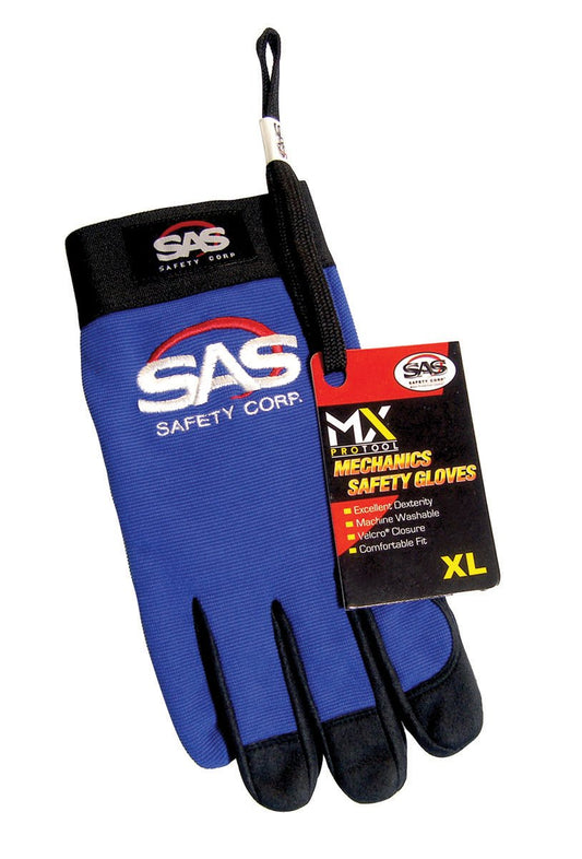 SAS Safety 6664 Mechanic Pro Tool Gloves Blue X-Large with Knuckle Protection