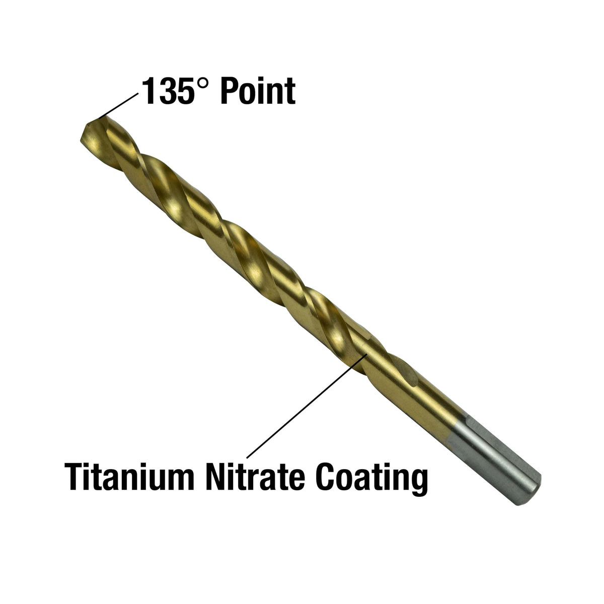 Century Drill & Tool 88439 13pc Titanium Drill Bit Set 1/16"-1/4" M2 HSS