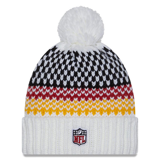 Era Women's White York Jets 2023 Sideline Cuffed Knit Hat Pom NFL