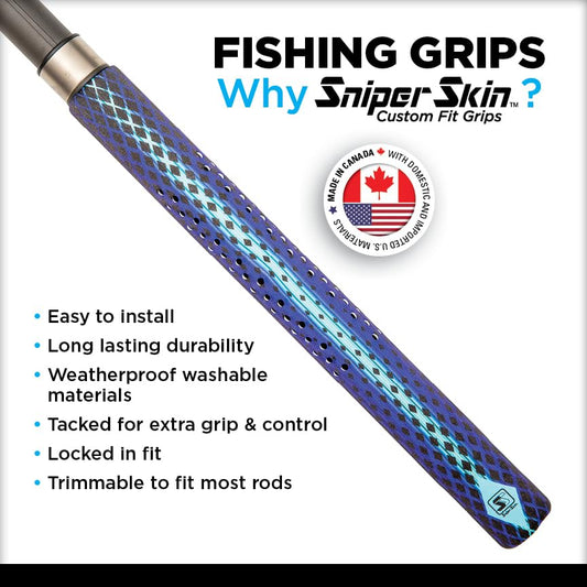 SNIPER SKIN Fishing Rod Grip Handle for Fly Fishing Gear Red Lightning
