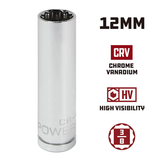 Powerbuilt 940060 10mm Deep Socket 3/8" Drive 12-Point Metric CR-V