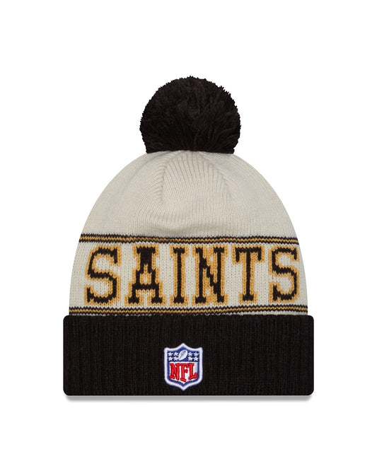 Orleans Saints Men's Black Cuffed Knit Beanie - NFL Pom Hat One Size