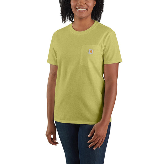 Carhartt Women's Loose Fit Heavyweight Pocket Tee Large Green Olive Heather