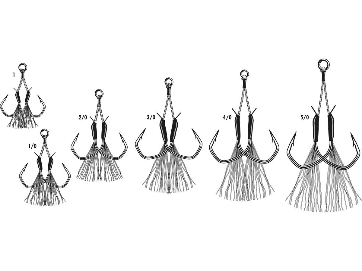 VMC TechSet Tandem Assist 130 lb Fishing Hook #1/0 Multi Color Blend