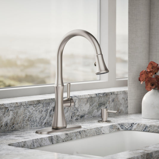 Kohler Kaori S15689544 Pull Down Kitchen Faucet Soap Dispenser Vibrant Stainless