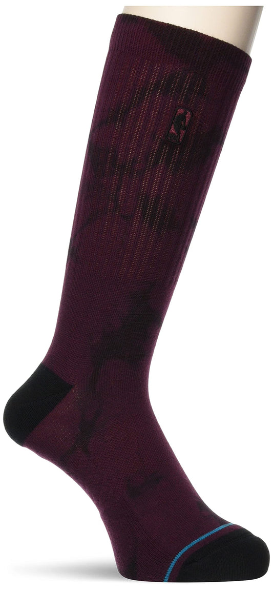 Stance NBA Logoman Dye Socks Maroon Large Men's Cotton Athletic Crew Socks