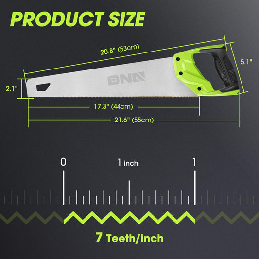 17" Bi-Ground Teeth Hand Saw 2-Pack - Wood Cutting Tool by DNA MOTORING