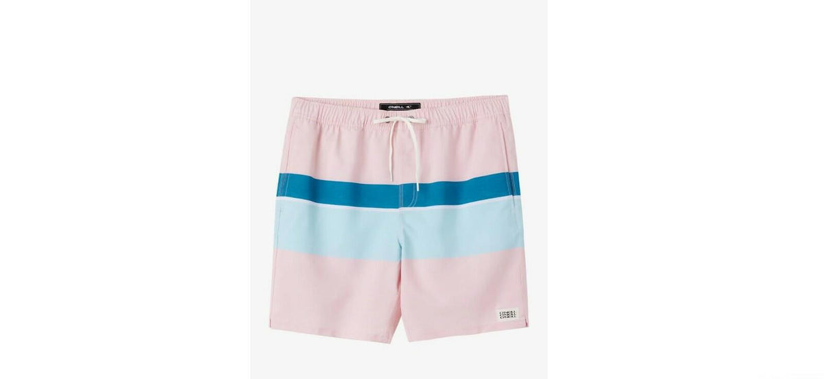 O'Neill Men's Block Volley Swim Shorts, Pink Dust, Large, Quick-Dry Swimwear