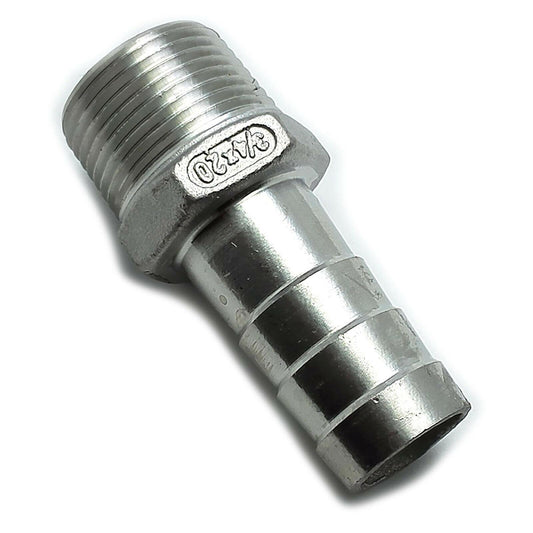Male Pipe NPTF Fitting with Cone Seat - Barb Stem, Barbed Hose Connection
