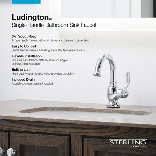 Kohler Sterling 27374-4-BN Ludington Bathroom Sink Faucet Brushed Nickel