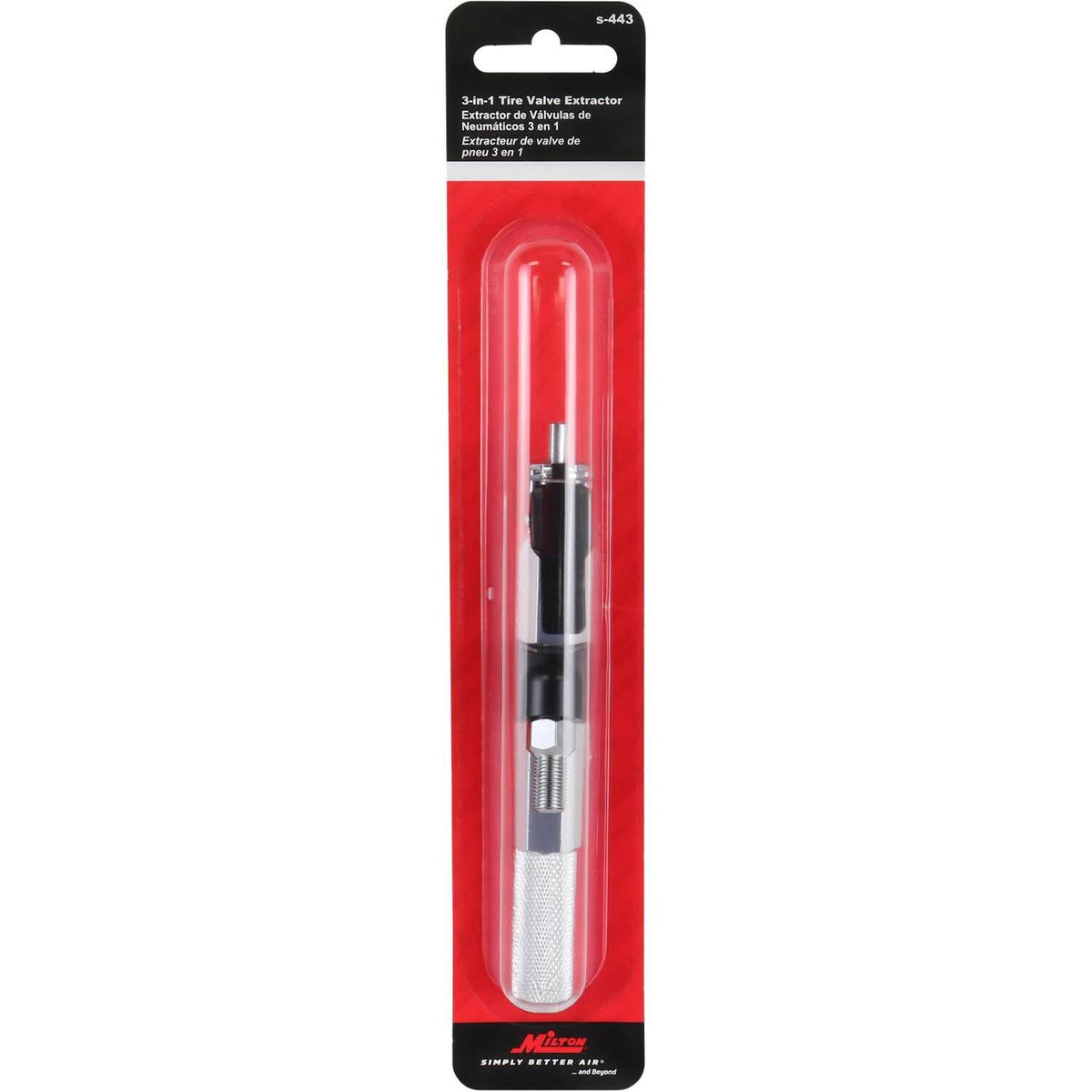 Milton S-443 3-in-1 Tire Valve Extractor Inflator Installation Tool
