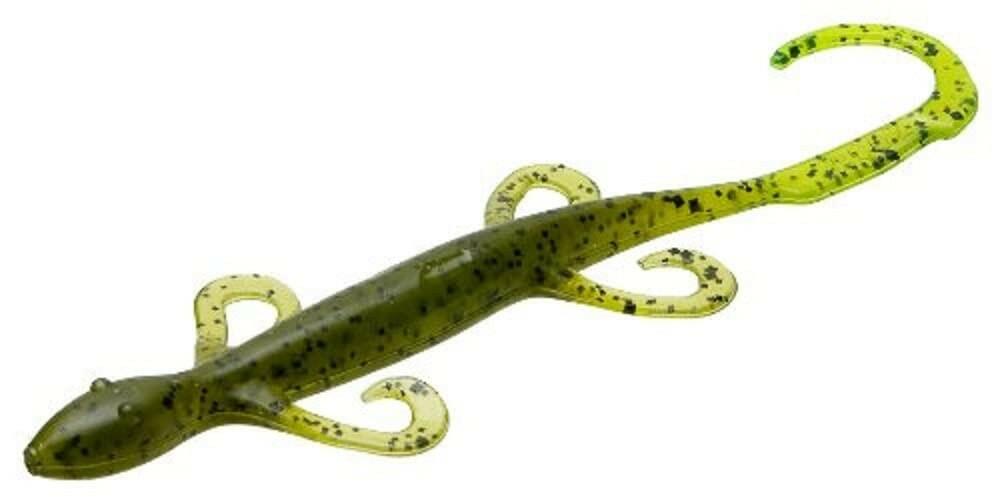 Zoom Bait 8 Inch Magnum Lizard Bait Pack of 9 Watermelon Chartreuse Fishing Lure