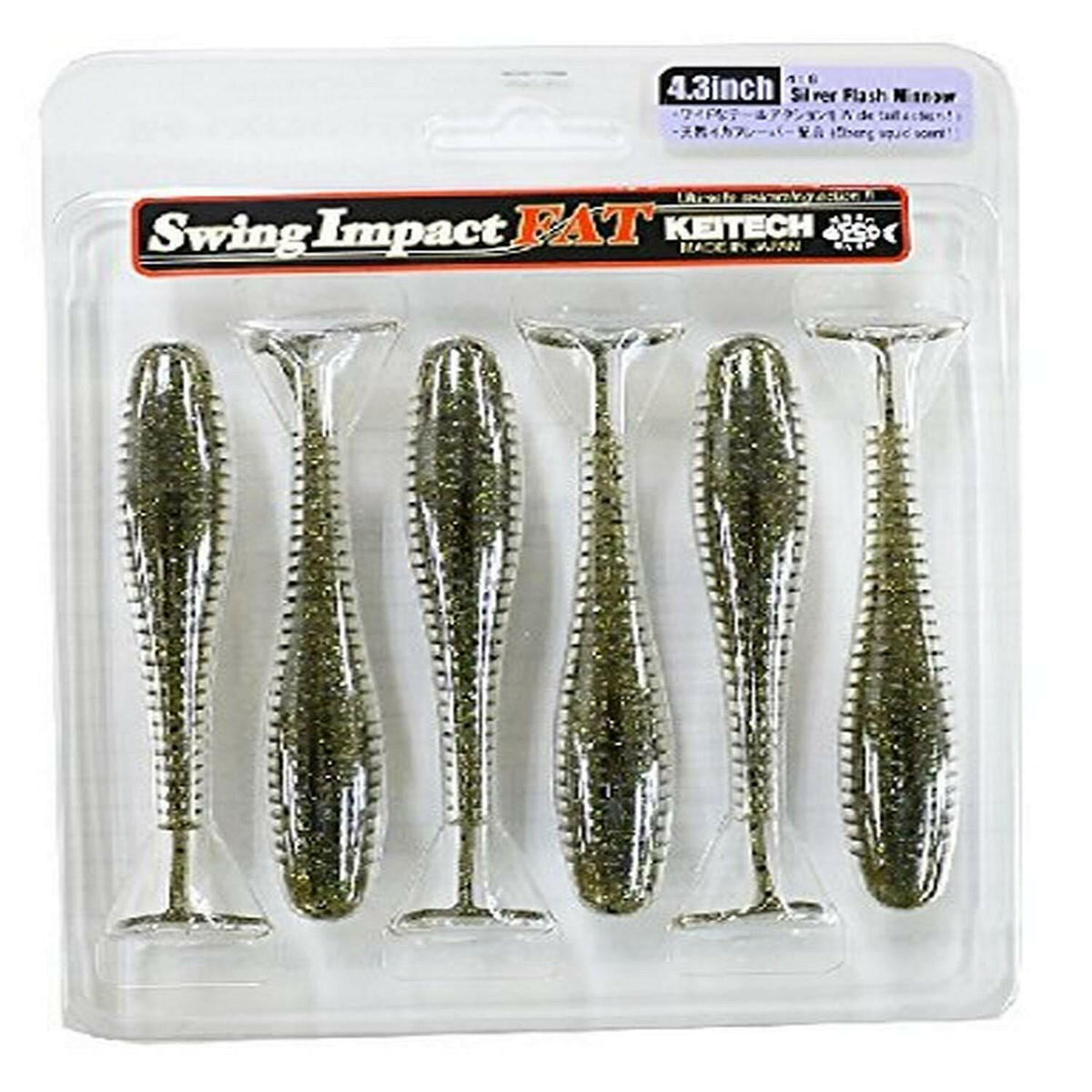 Keitech FSI43-416 Fat Swing Impact Lure, 4.3" Silver Flash Fishing Bait