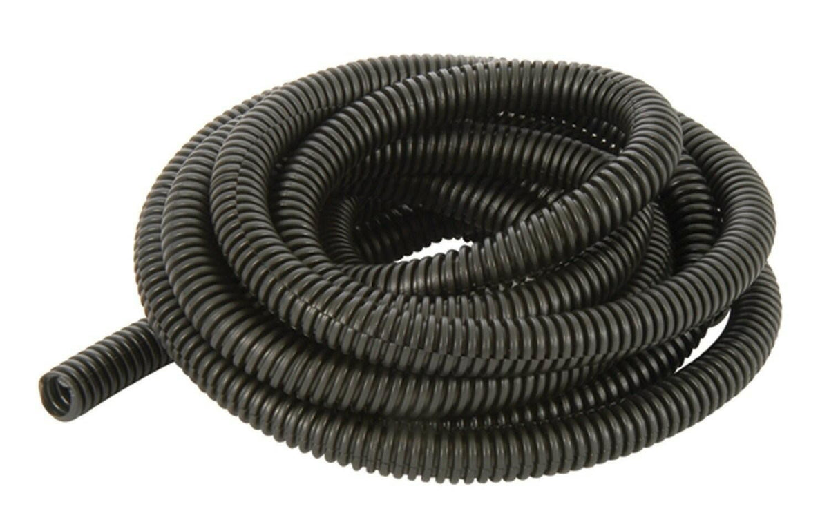 Hopkins 0.37" Convoluted Wiring Tubing 10ft - Black Auto Electrical Conduit