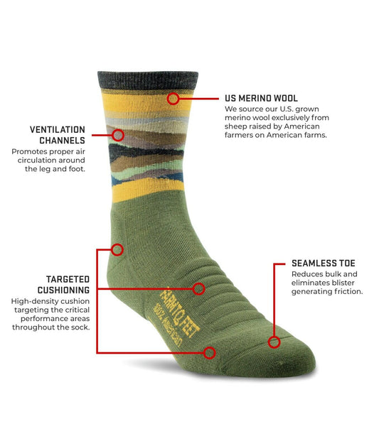 FARM TO FEET max patch - lightweight technical 3/4 crew (men's), Color