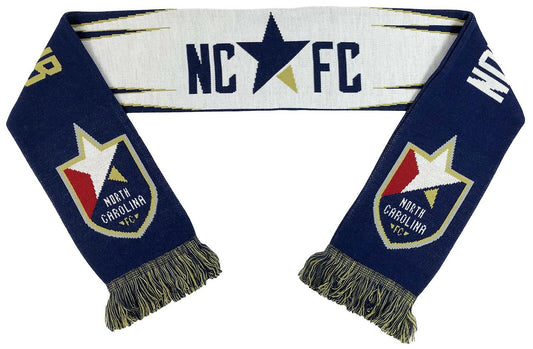 Ruffneck North Carolina FC Scarf Navy 7" x 62" Unisex Jacquard Stars