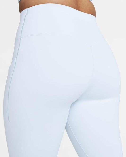 Nike Women's High-Waisted 7/8 Leggings with Pockets, Medium Support, Blue Tint