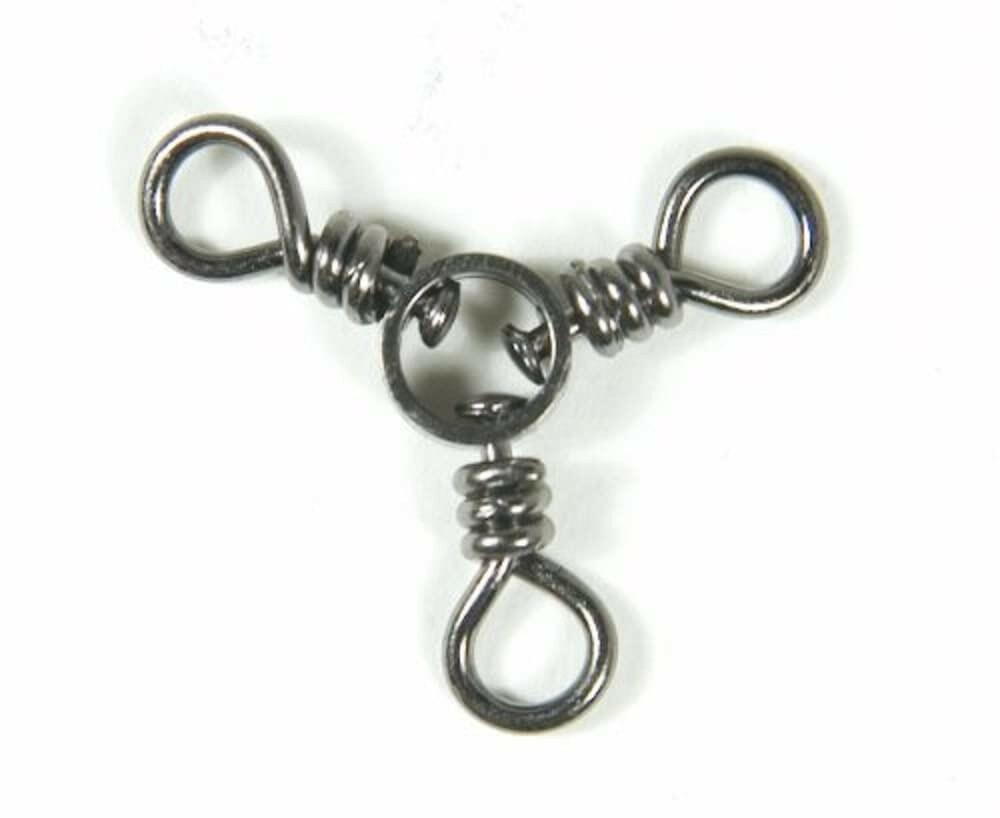 Eagle Claw Black 3-Way Swivel Size 6 Metal Fishing Equipment