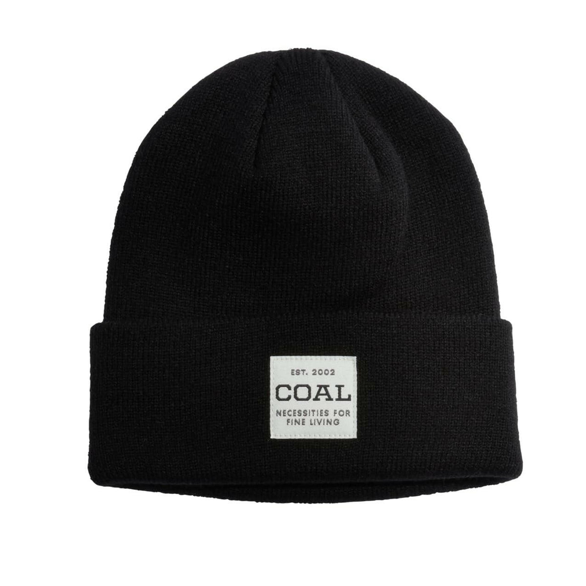 Coal Uniform Mid Knit Beanie Hat - Rib Knit, Soft Acrylic, Black, One Size