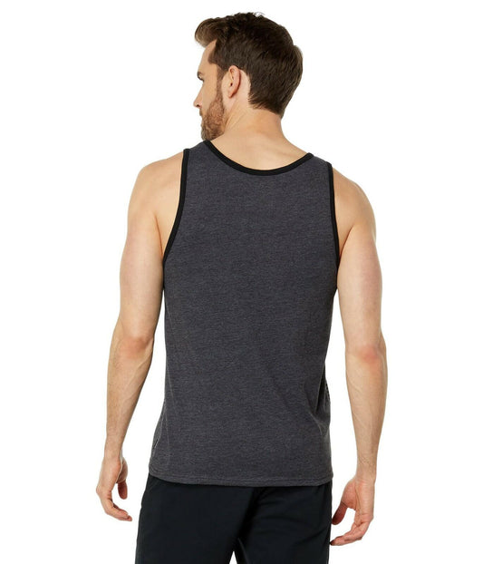 Quiksilver Men's Tijuana Stripe Tank Tee Shirt,Charcoal Heather,Small