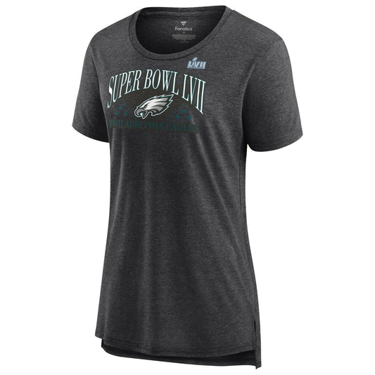 Fanatics Philadelphia Eagles Women's Super Bowl LVII Tri-Blend T-Shirt Charcoal M