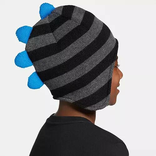 Northeast Outfitters Youth Cozy Cabin Stripes Spikes Beanie Hat Black/Blue