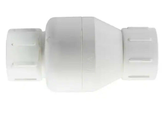 Homewerks 2'' PVC In-Line Check Ball Valve Schedule 40 White