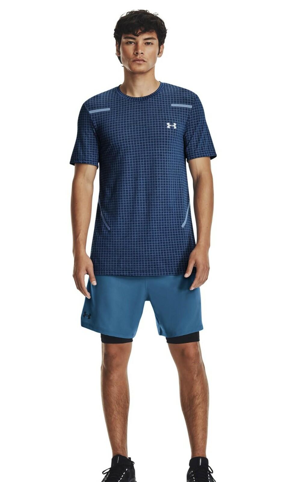 Under Armour Men's XL Vanish 2-in-1 Shorts Cosmic Blue Activewear Lightweight