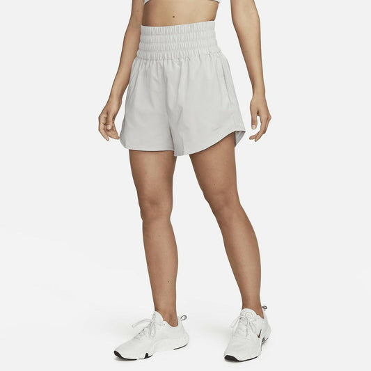 Nike One Women's Dri-FIT High-Waisted Brief-Lined Shorts, Small, Light Iron