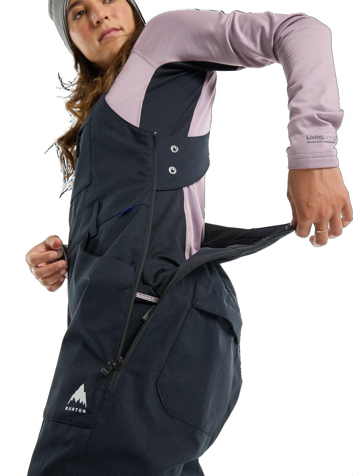 Burton Women's Avalon 2L Stretch Bib Pants, True Black, XL Waterproof Snow Gear