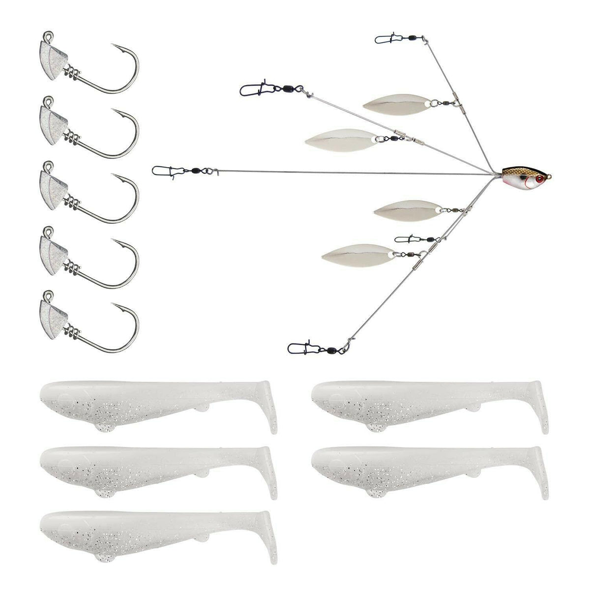 Yum Lures Scottsboro Swimbait 3.5'' Kit with Jigheads - Fishing Lure