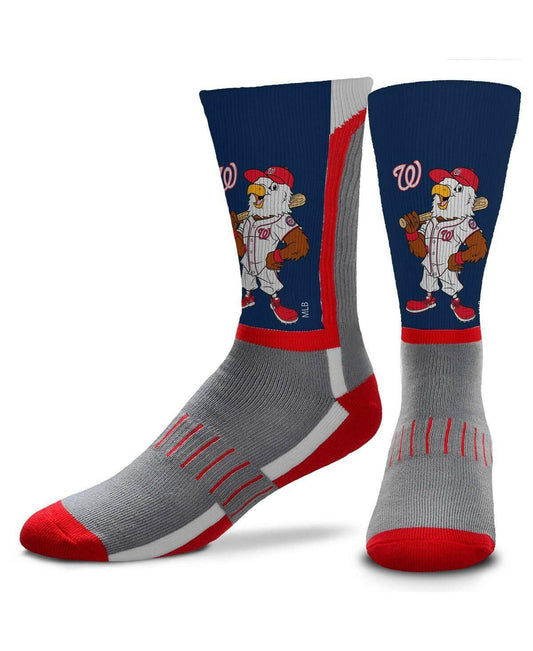 For Bare Feet Washington Nationals Mascot Snoop V-Curve Crew Socks, Men's