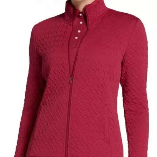 Lady Hagen Women's Golf Jacket Rich Magnolia XS Textured Full-Zip Front