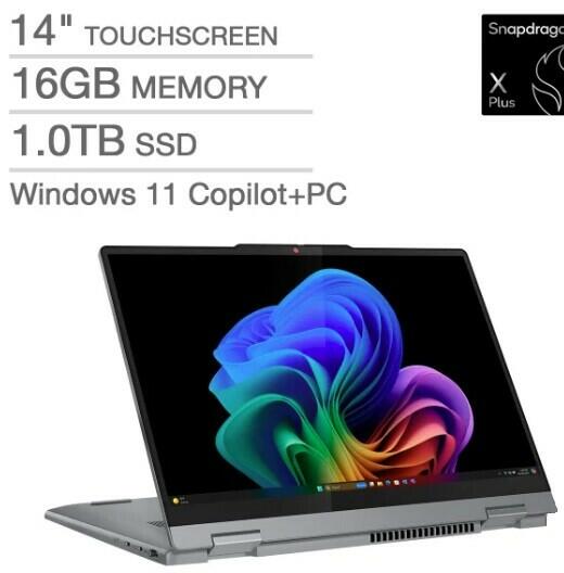 Lenovo Ideapad 5x 14" 2in1 Touch Snapdragon X Plus 16GB 1TB SSD W11 Copilot - Refurbished
