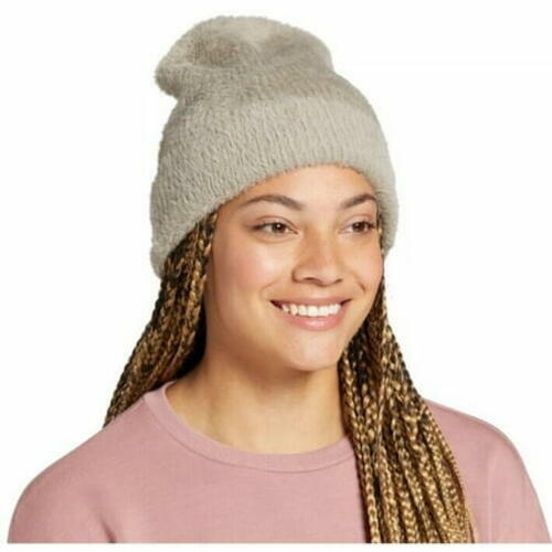 Alpine Design Women's Fuzzy Rib Beanie Gray One Size Soft Knit Winter Hat