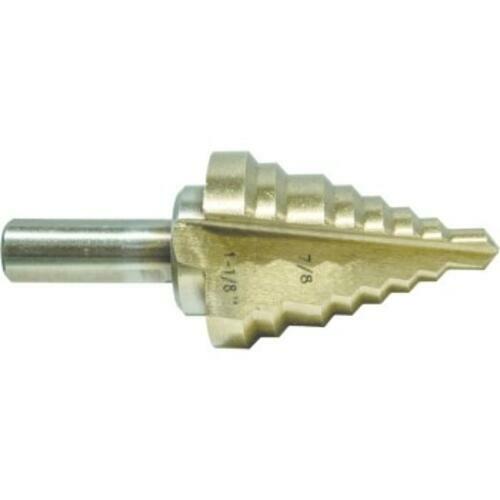 Century Drill Tool HSS Step Drill Bit 7/8 to 1-1/8 Model 27205 Navy Finish