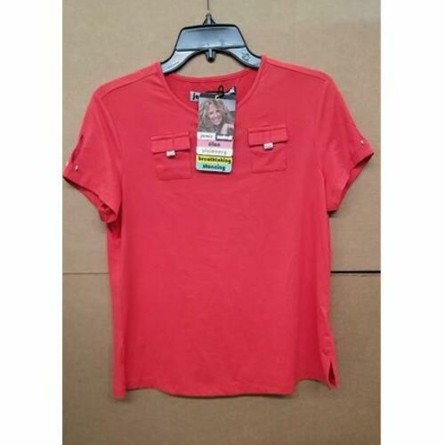 Jamie Sadock Women's Red Short Sleeve Top, Adrenaline, SPF 50, Size L