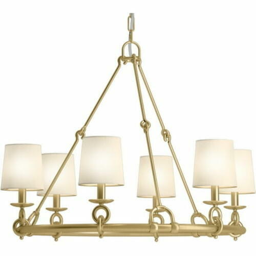 Kohler Terret 27749-CH06-2GL 6-Light Candle Ring Chandelier, 36-In Wide, Damp Location