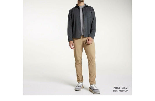 VRST Men's Charcoal Herringbone Knit Button-Down Shirt Size M with Pockets