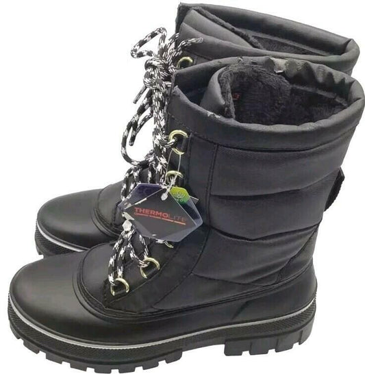 Alpine Design Women's Willow Quilted Black Snow Boots Size 10 Waterproof