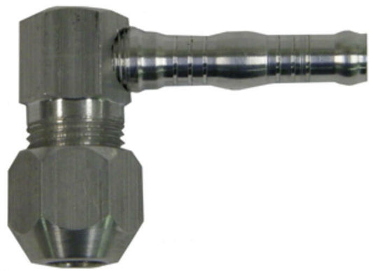 S.U.R. & R. AC2638 #6 A/C Hose to 3/8" Compression Union 90° Adapter w/ Clamp