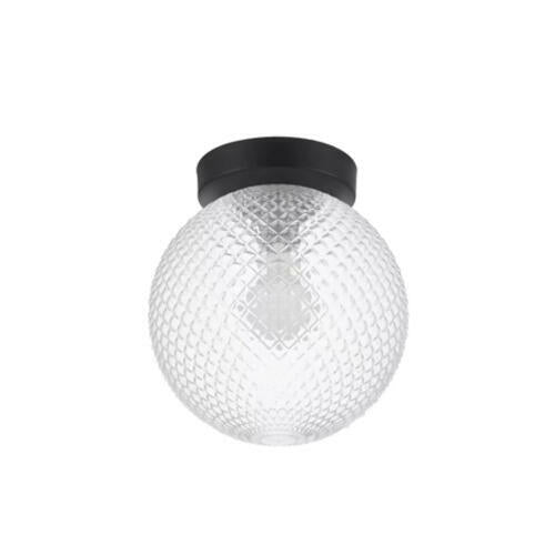 Walsh 24137-004 8" 1-Light Black Flush Mount Prismatic Glass Shade
