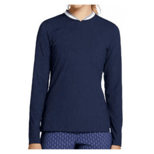 Lady Hagen Women's Navy 1/4 Zip Golf Top Shirt - Rib Trim, XXL